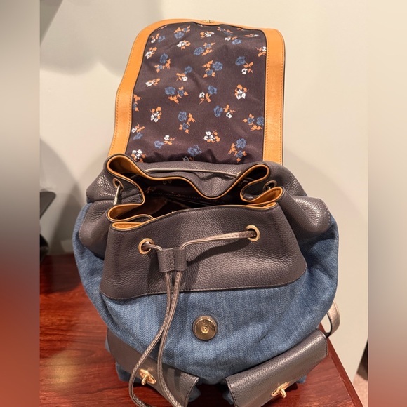 Coach Billie EUC backpack in midnight blue denim and pebbled leather - Picture 6 of 10